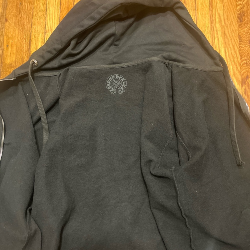 Black chrome heart x rolling stone Zip-Up Hoodie - Picture 2 of 4